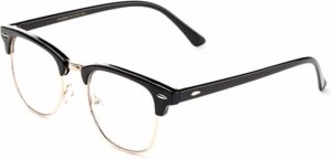 Vintage Inspired Classic Half Frame Horn Rimmed Clear Lens Glasses reviews