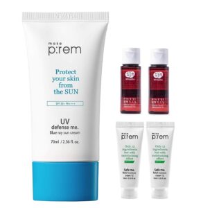 MAKEP REM UV Defense Me Blue Ray Sun cream Blue Cap SPF 50+ PA++++ for Face reviews and user guide